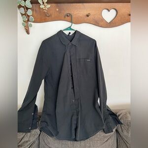 RVCA Men's Charcoal Button Down Shirt